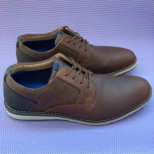 Nunn Bush Circuit Plain Toe Leather Oxfords Brown 2 -Tone Men’s 10M
